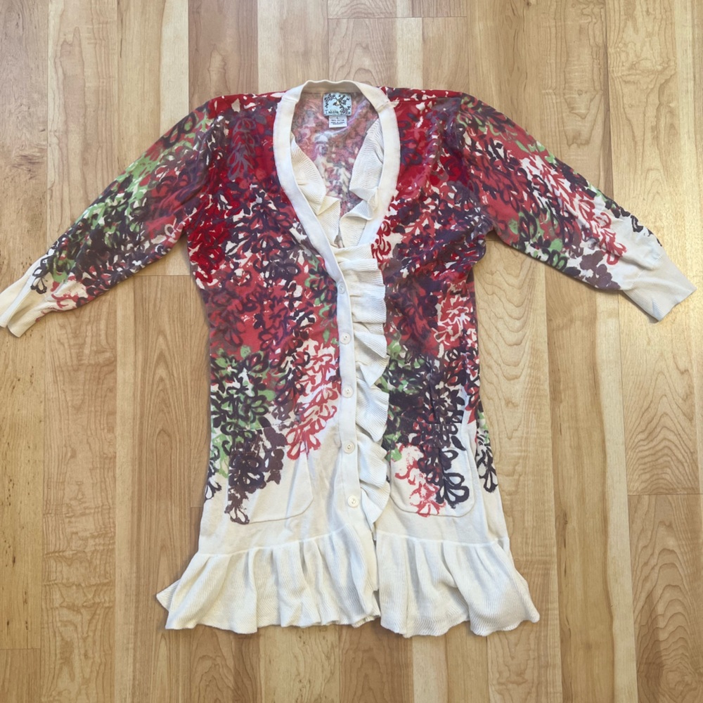 Tabitha floral lightweight sweater large spring flowers